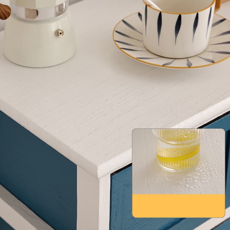 Minimalist Rectangle Brown/White Wood Top Accent Chest with Soft Close Drawer Living Room thumbnail 5