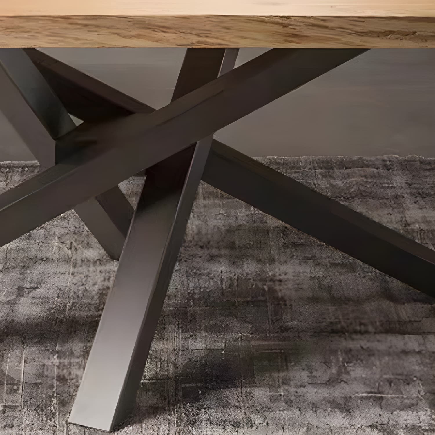Rectangle 4 Legs Industrial Table Solid Wood Fixed Table for Restaurant thumbnail 7