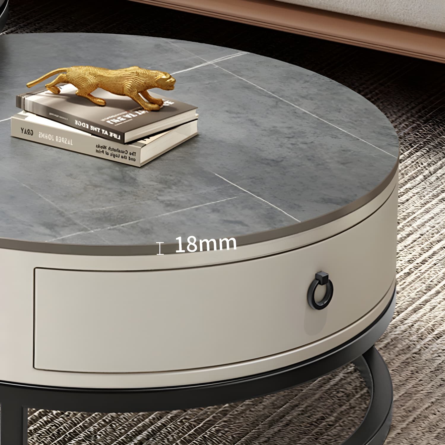 Modern Glass Coffee Cocktail Table Round Nesting Coffee Table Set thumbnail 13