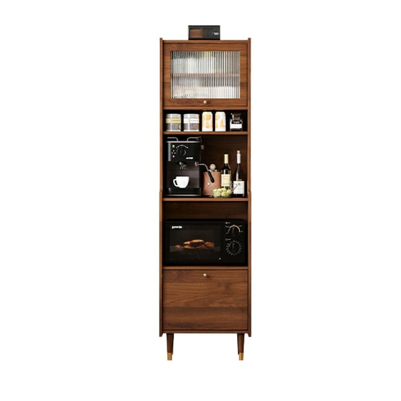 Living Room Use Simplistic Rectangle Black Wood Free Standing Utility Storage Cabinet with Knob Handle thumbnail 2