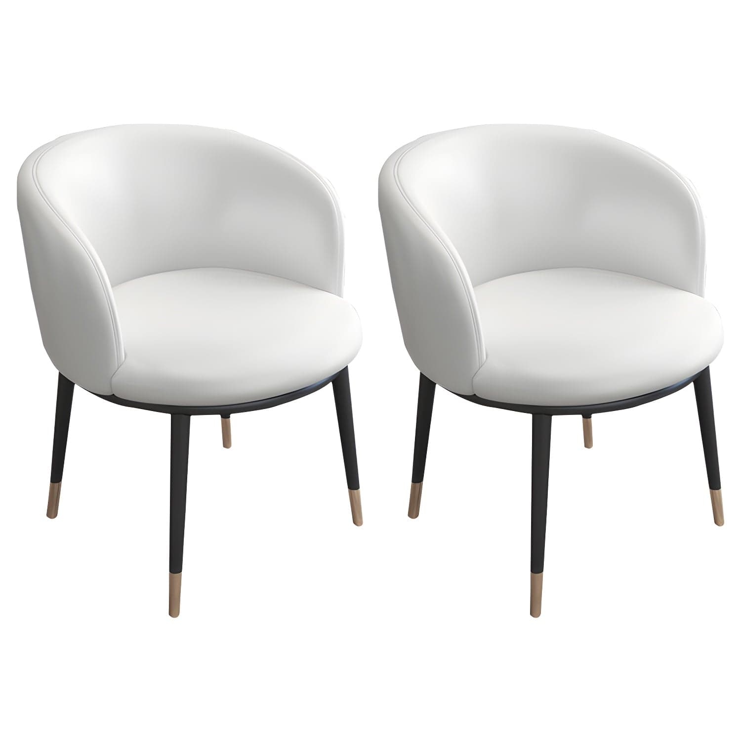 Faux Leather Contemporary Dining Chair with 4 Legs Matte Finish Solid Back Chair thumbnail 14
