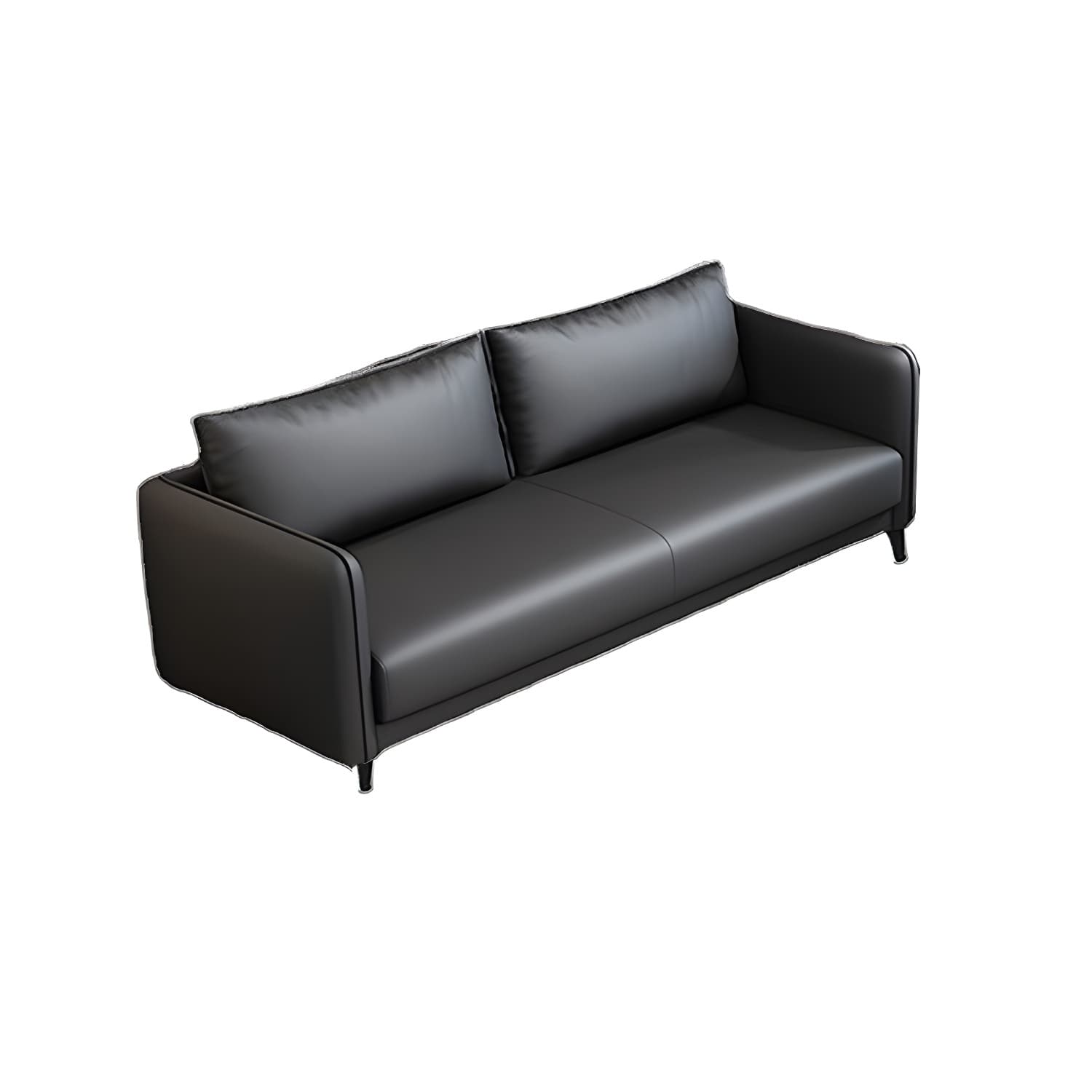 Standard Square Arm Leather Stain Resistant Sofa Couch with Pillows thumbnail 10
