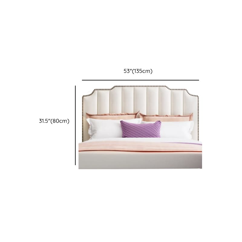 No Distressing Twin XL/Full/Queen Panel Headboard with Nailhead Border, Portman Shape, Sponge Fill, Wall Mounted, Low Height thumbnail 14