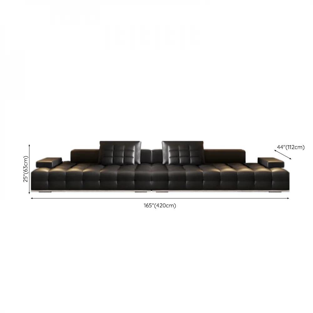 Versatile Black Sofa, Straight/L-Shape, 7-Seater, Horizontal/Right Hand Facing Orientation thumbnail 15