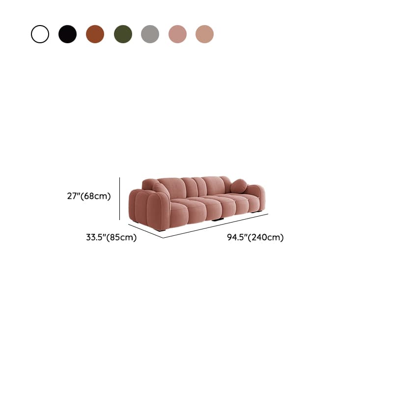 Minimalist Solid Color Standard Sofa Stain Resistant/Water Resistant Dove Grey/Auburn/Amber Color with 2 Pillows & Arm for 4-seater/Seats 3 thumbnail 20