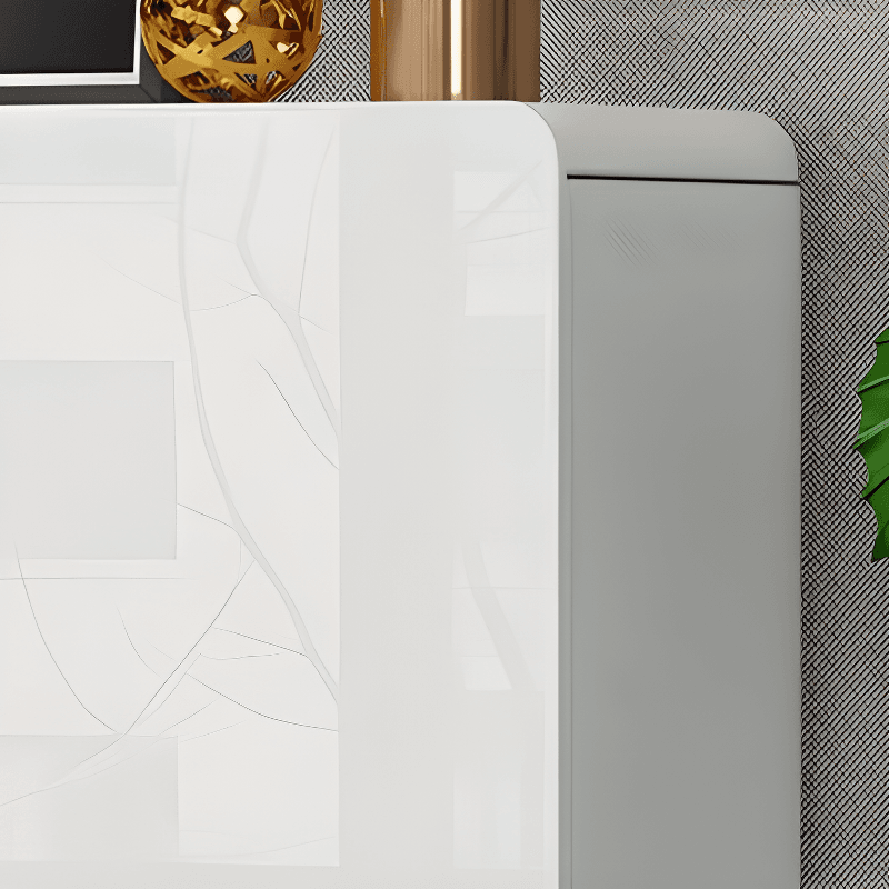 White Trendy Kitchen Storage with 3 Drawers, Standard/Narrow Size, Lumber Countertop, Variable Shelf, and Multiple Doors Options thumbnail 7
