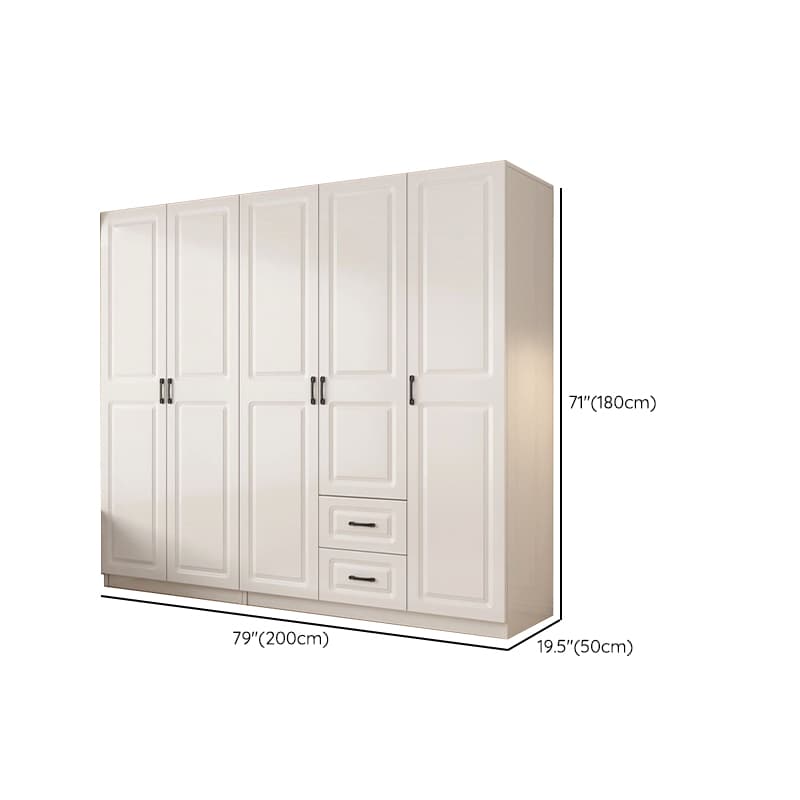 Casual Chalk Timber Wardrobe with Soft Close Drawer and Door, Interior Shelves, Hanging Rod thumbnail 14