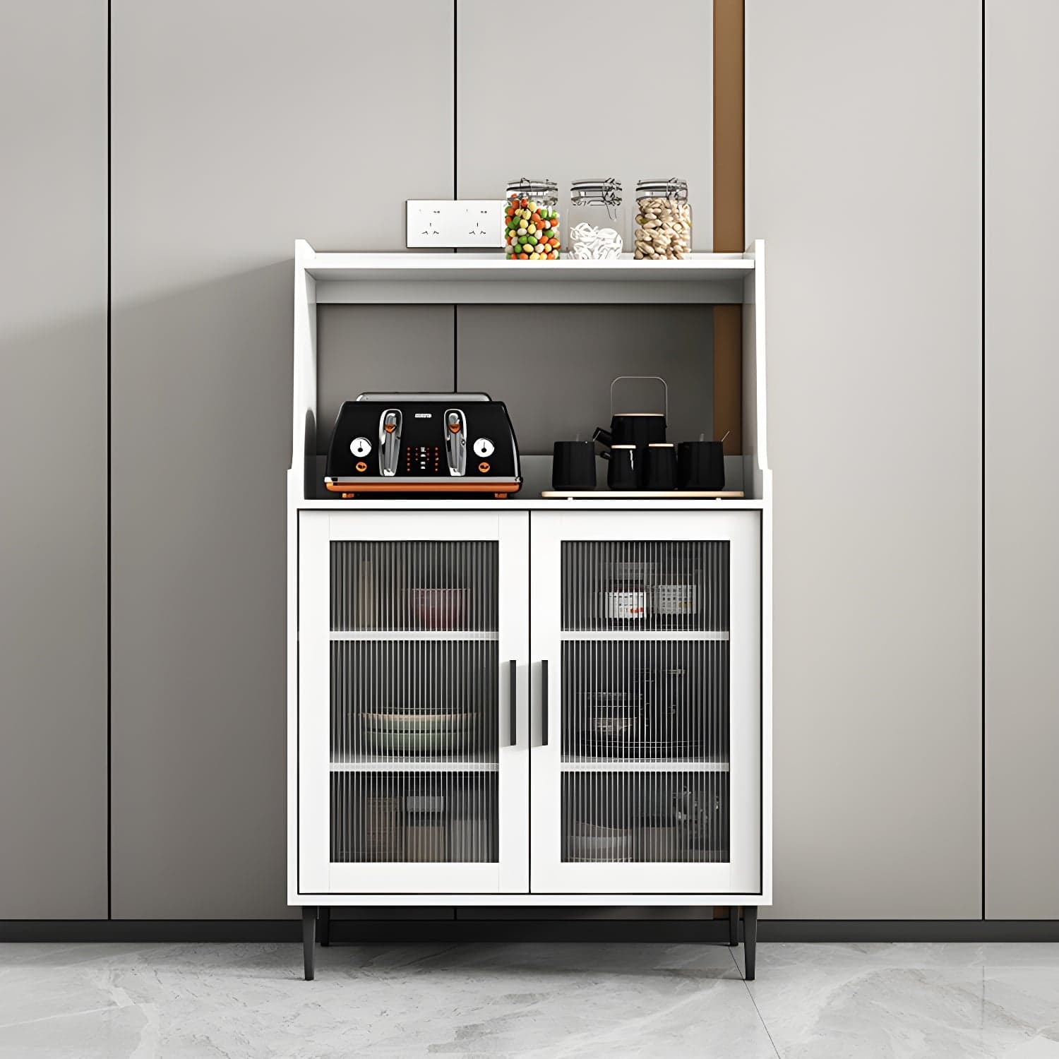 Contemporary Wood Sideboard 50-inch Height Cupboard for Living Room - image 4