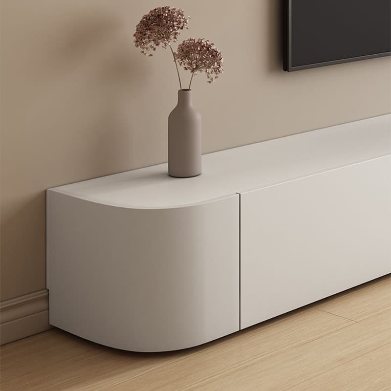 Modern White Long Over 67 inches TV Stand Featuring Without Legs Design and Self-Close Drawer Glides thumbnail 6