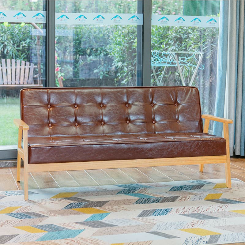 Modern Wood Frame Tufted Back Sofa with Cotton Seat Sleek and Stylish Seating thumbnail 13