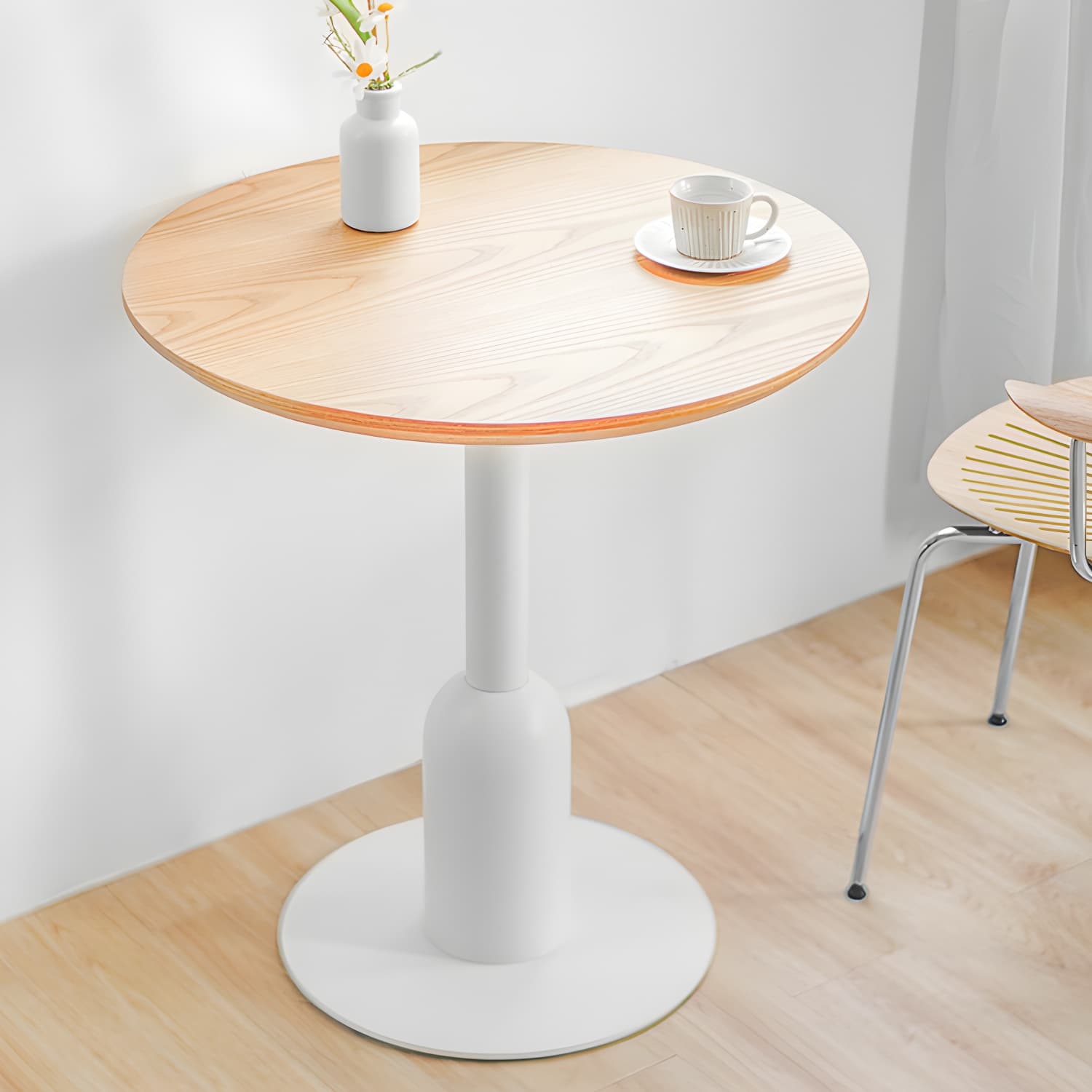 Industrial Style Dining Site Table MDF Dining Room Furniture with Pedestal Base thumbnail 5