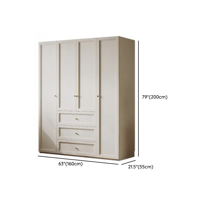 Chalk Modish Self-supporting Cabinet Armoire with Soft Close Drawer, Soft Close Door, and Hinged Hanging Rod thumbnail 12