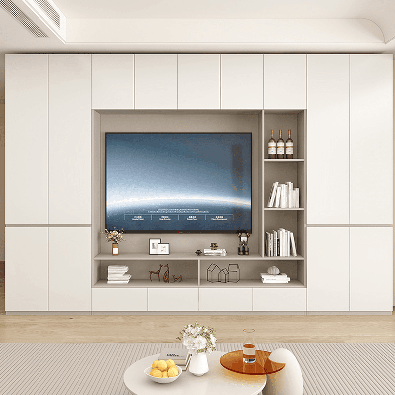 Rectangular Entertainment Center with Hutch, 2 Bookcases, Bridge, and Hutch Included thumbnail 3