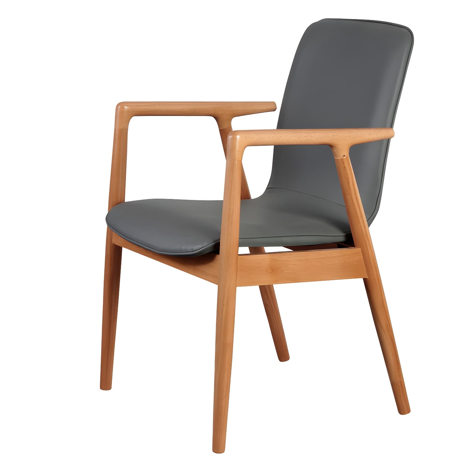 Modern Style Chair Dining Arm Chairs with Wooden Legs for Kitchen thumbnail 6