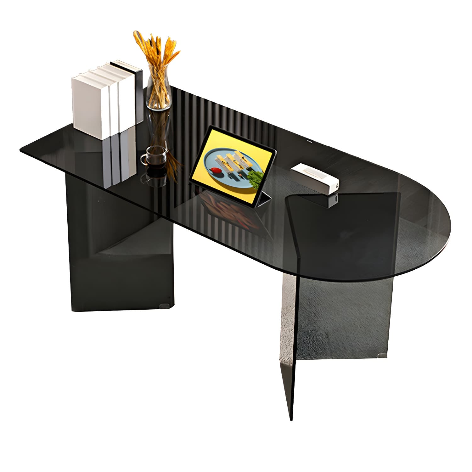 Modern Tempered Glass Dining Table Glass Base for Dining Room thumbnail 8