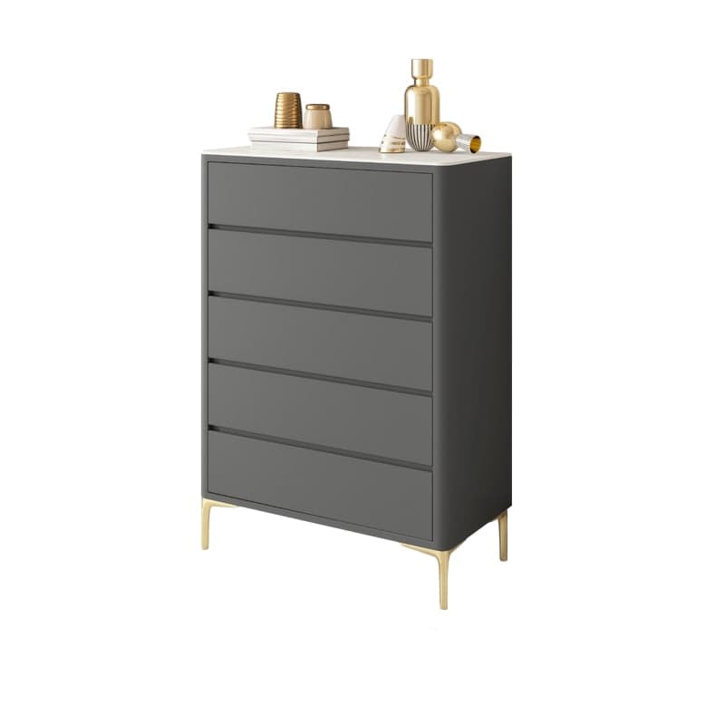 Glam Style Solid Wood Storage Chest with Stone Top and Soft-Close Drawers thumbnail 7