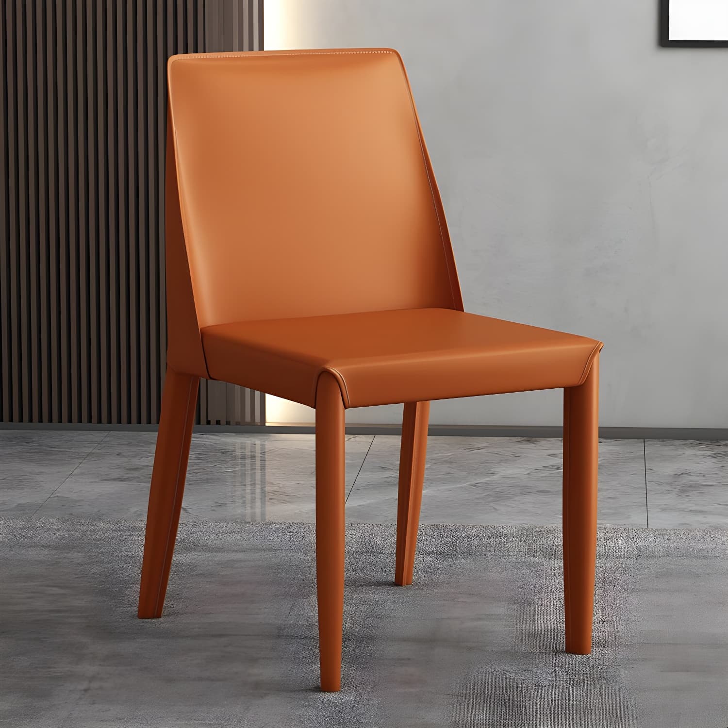 Modern Leather Dining Chair Parsons Furniture with Steel Legs in Matte Finish for Home thumbnail 25