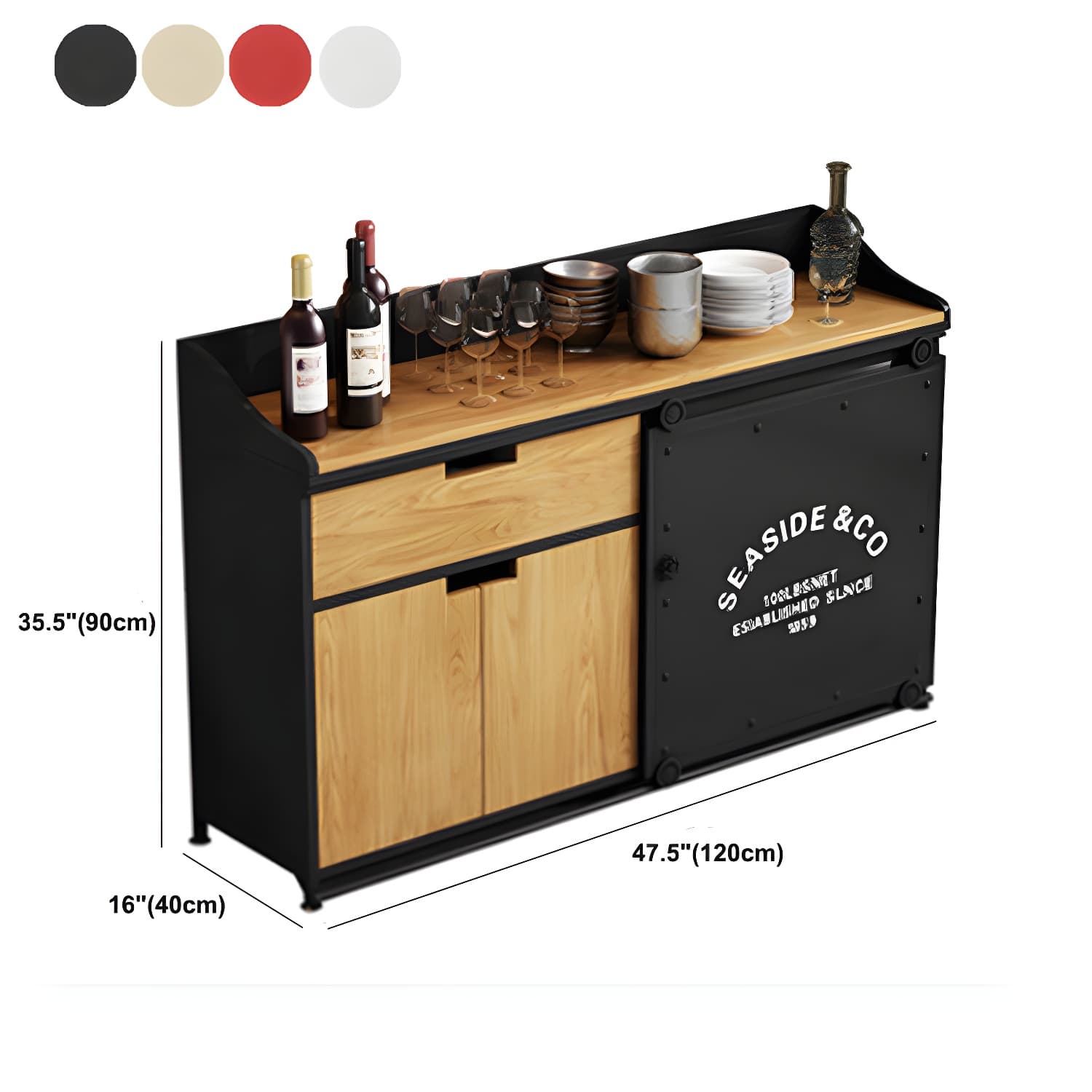 Modern Style Side Board Metal Sideboard with Sliding Door for Kitchen - image 16