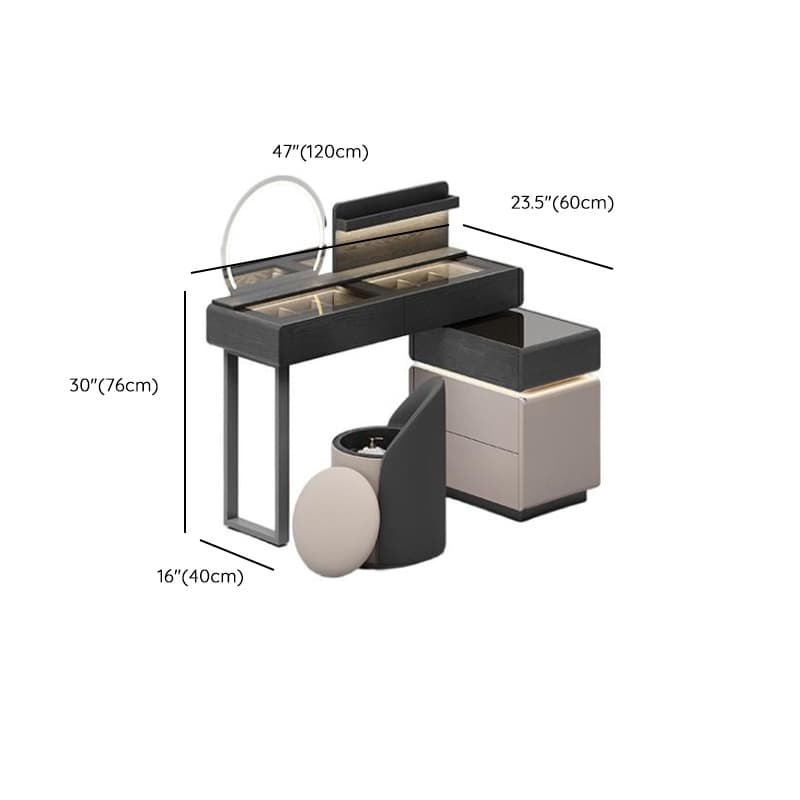 Multi-Purpose Tan Vanity Set with Lighting, Scalable 2-in-1 Adjustable Touch and Brightness thumbnail 18