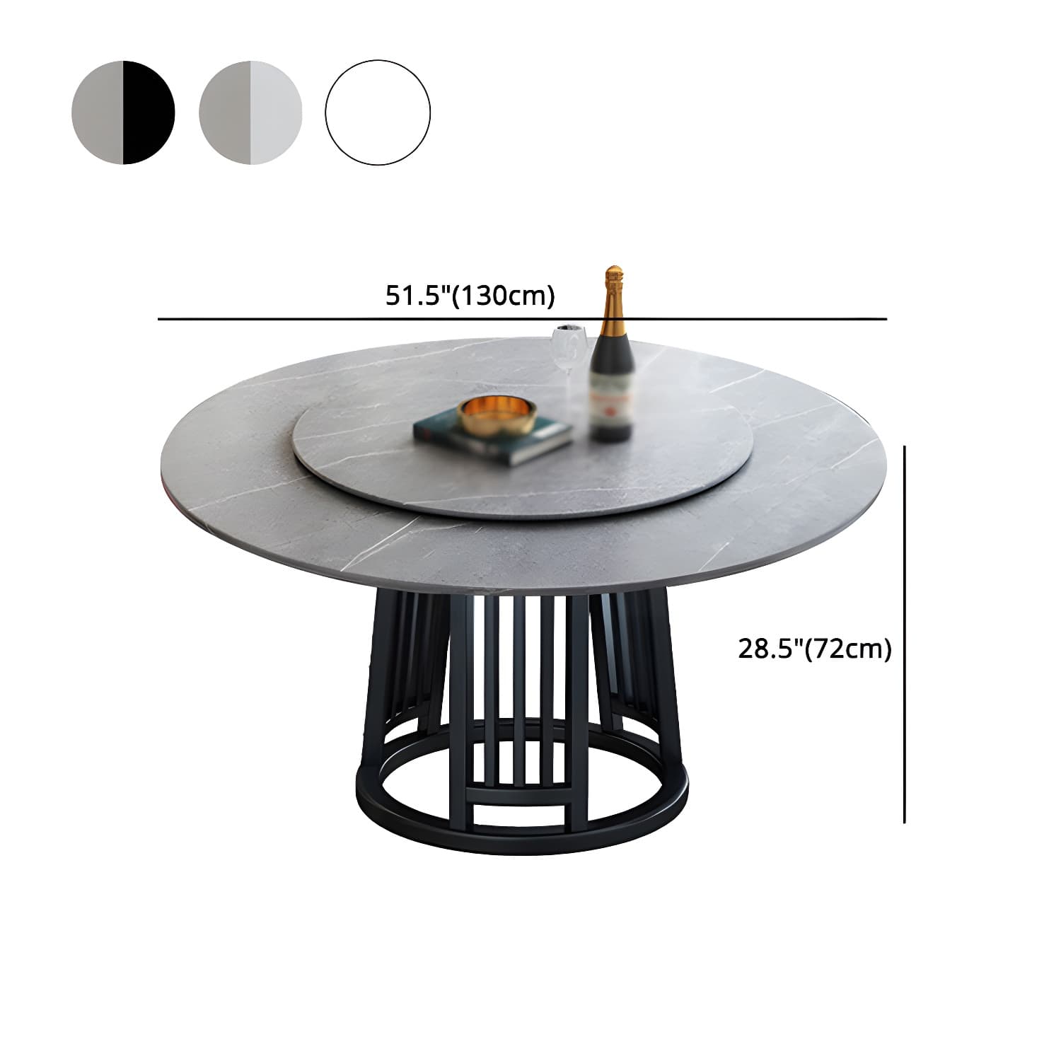 Modern 1/2/7 Pieces Dining Set Round Sintered Stone Dining Table for Dining Room thumbnail 17
