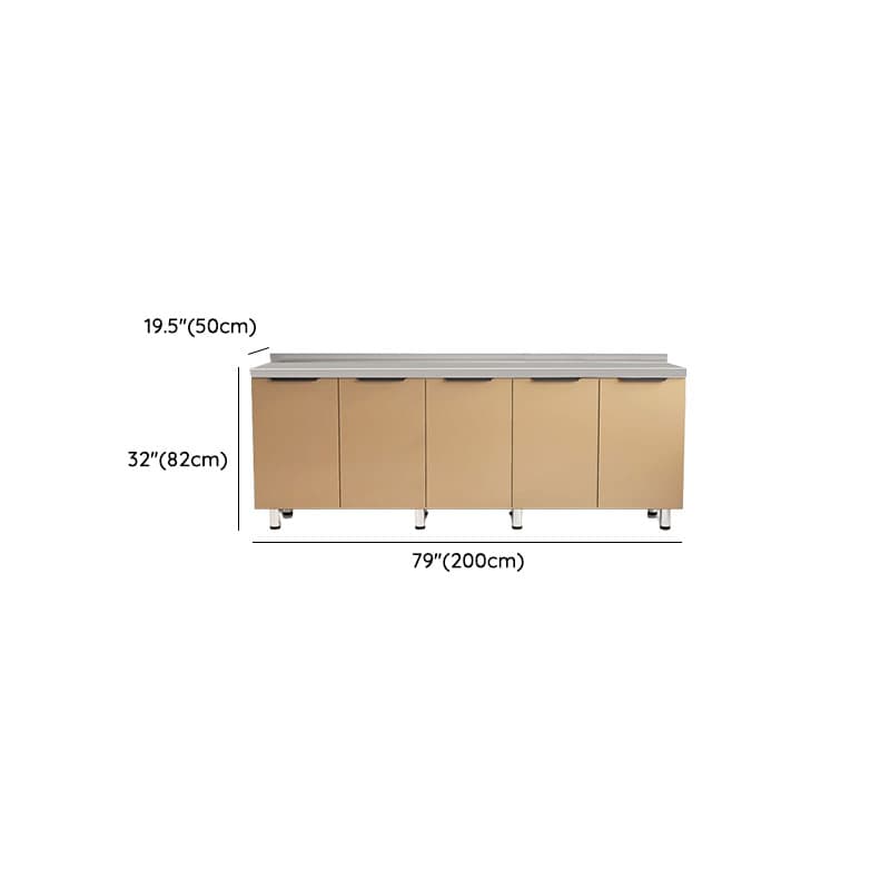 Cocoa Wide Microwave Storage Cabinet with Alloy Countertop thumbnail 16