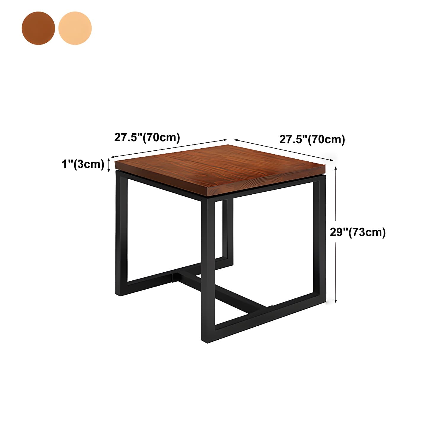 Solid Wood Top Dining Table Industrial Square Black Iron Trestle Base Table thumbnail 16