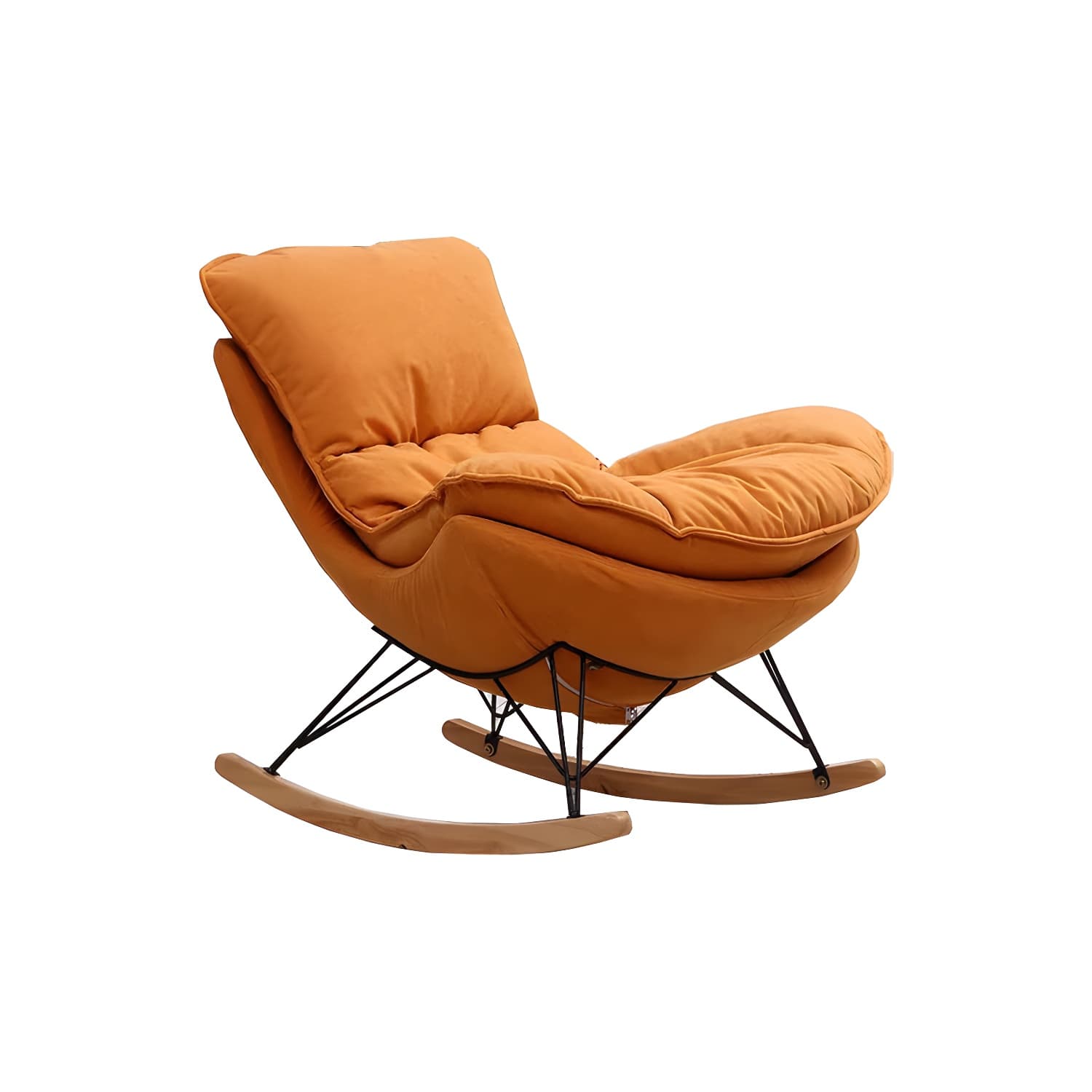 Solid Wood Rocking Chair Modern Rocker Chair with Removable Cushions thumbnail 18