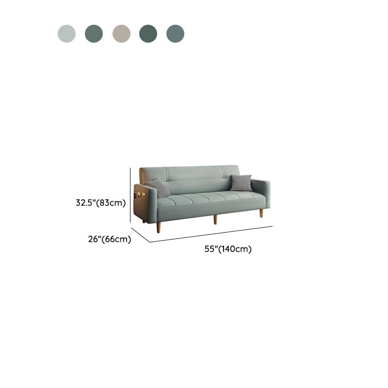 Trendy Scratch-immune Convertible Sofa in Light Gray/Light Blue/Olive Green with Arm, 4-seater/2 People/Seats 3, Receptacle Storage, and 2 Pillows thumbnail 16
