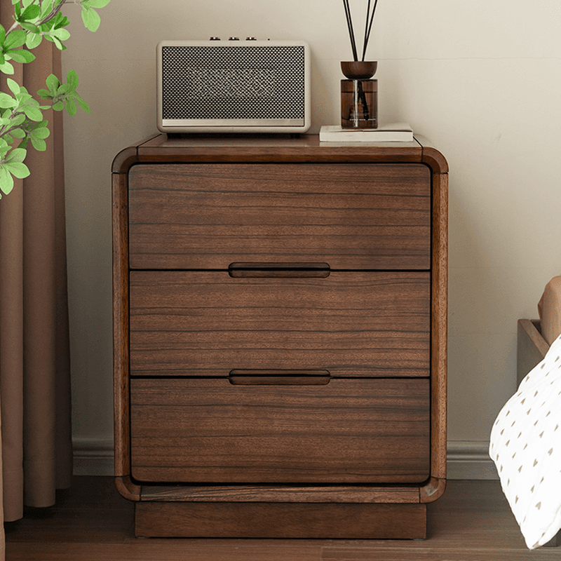 Cocoa Stylish Drawer Storage Nightstand with Walnut Countertop thumbnail 3