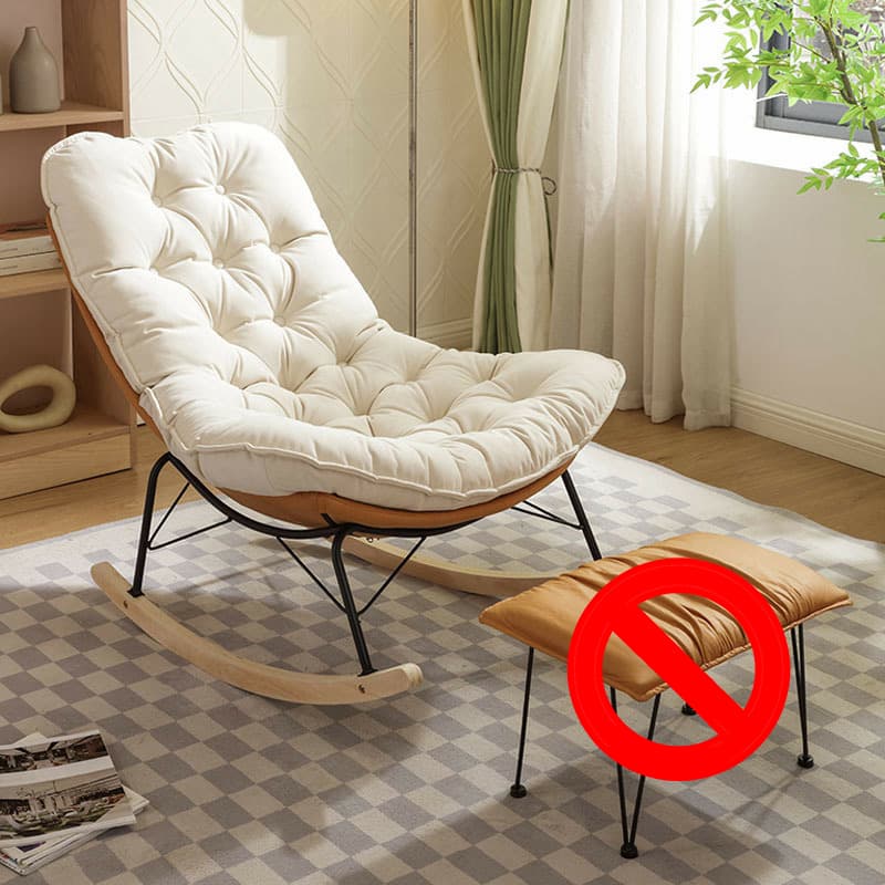 Upholstered Rocking Chair with Wood Legs - Armless Design, Resistant to Scratches and Stains thumbnail 5