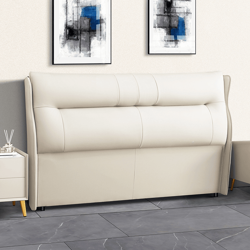 Modish No Distressing Timber Wingback Headboard with Rectangle Shape for King/Queen/Full Bed, Featuring Sponge Upholstery and Standard Height thumbnail 1
