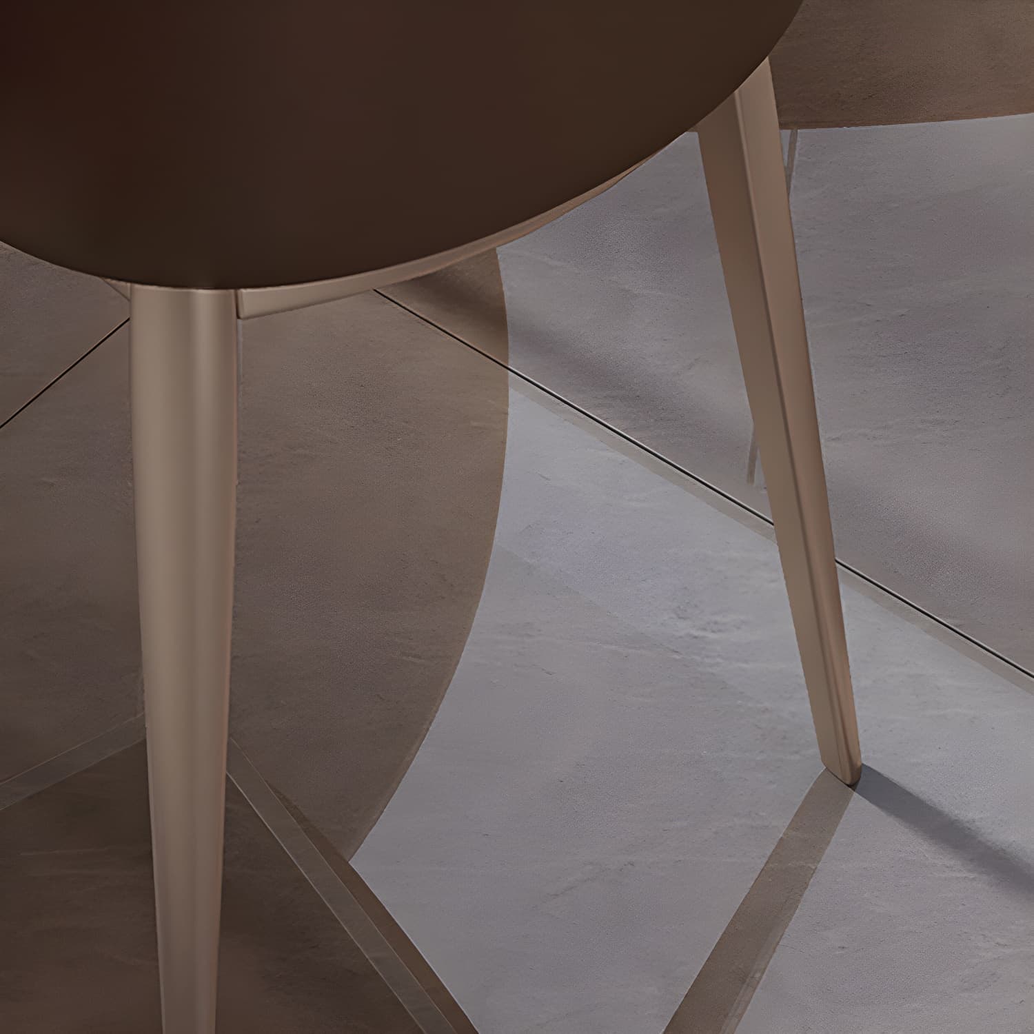 Round Metal Dining Set in White with Gold Pedestal Base and Self-Storing Leaf - 5 Piece Set thumbnail 10