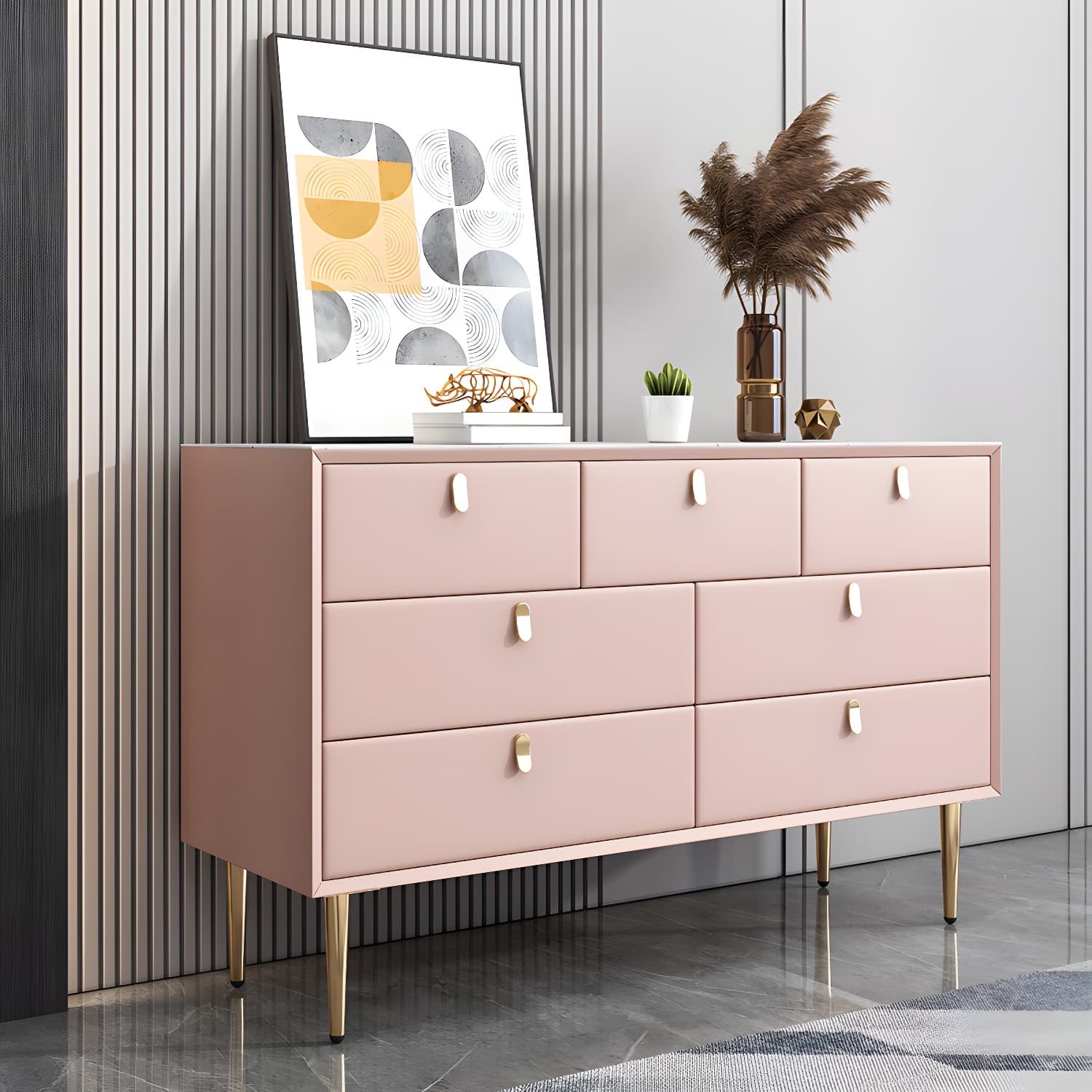 15.6-inch W Storage Chest Classic Glam Dresser with 5/6/7/9 Drawers thumbnail 9