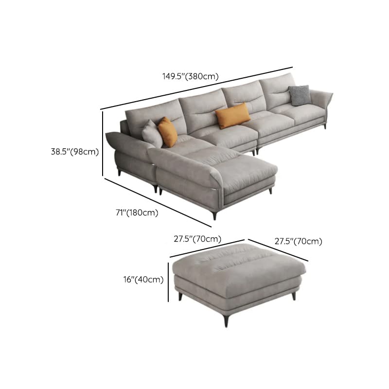 L-Shape/Straight Reversible/Horizontal Sofa Chaise/Sofa with Natural Wood Frame for Seats 5 thumbnail 21