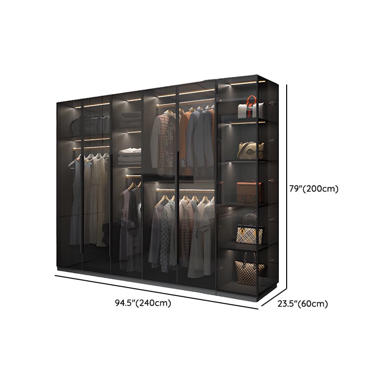 Midnight Black Unattached Lumber Armoire Cabinet with Soft Close Door, Interior Shelves, Clothing Rod and Soft Close Drawer thumbnail 16