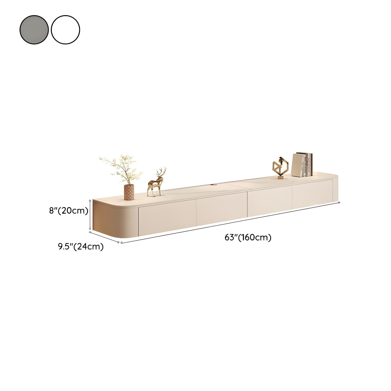 Contemporary TV Stand with Drawers and Cabinets - Modern Style Low Profile Entertainment Center thumbnail 11