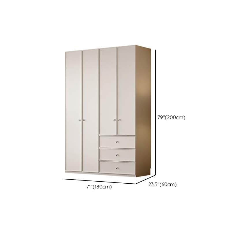Chalk Modern Wooden Standalone Almirah with 3-Drawer/6-Drawer, Interior Shelves, and Hanging Rod thumbnail 9