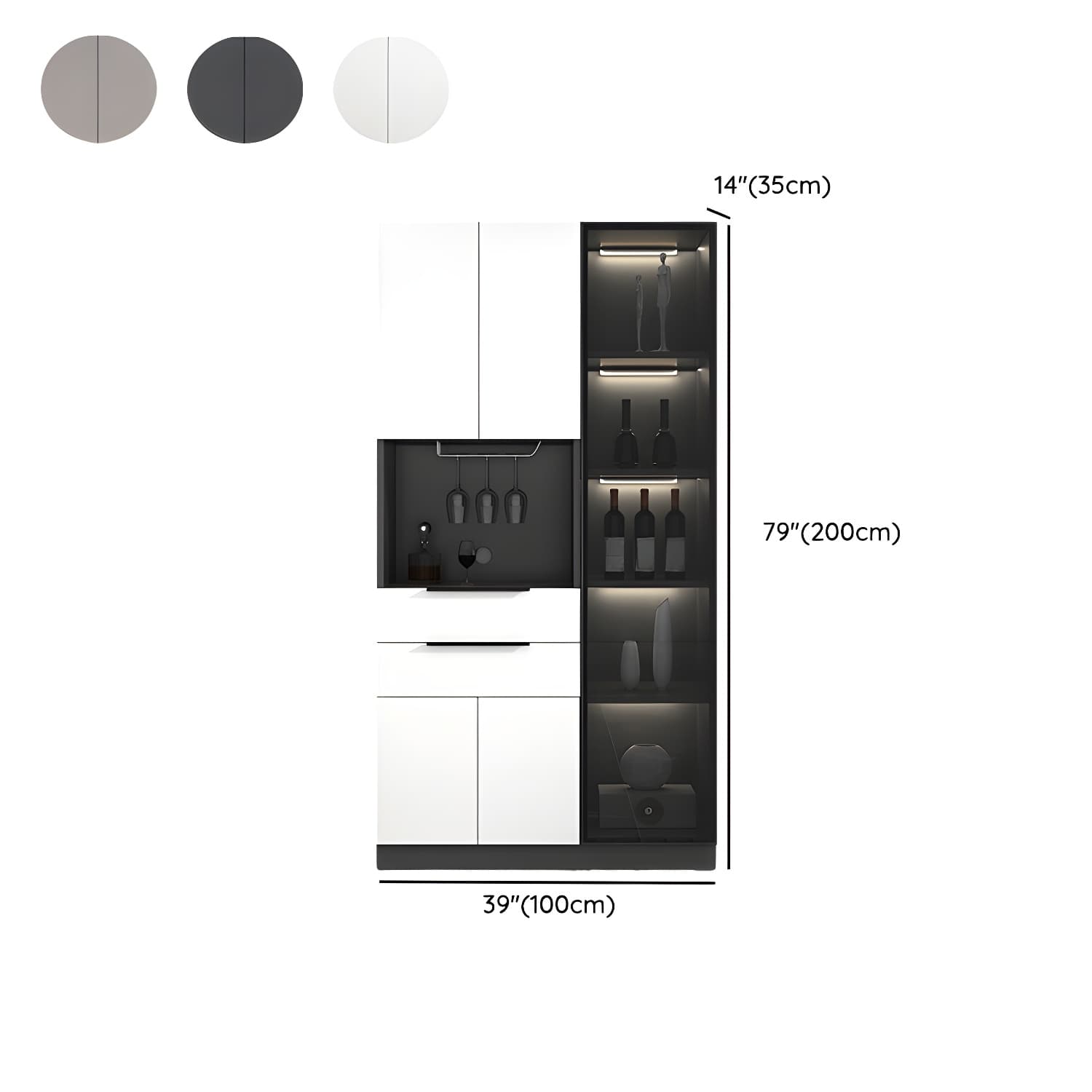 Luxurious Dark Wood Sideboard with Glass Doors and Elegant Stemware Rack thumbnail 16