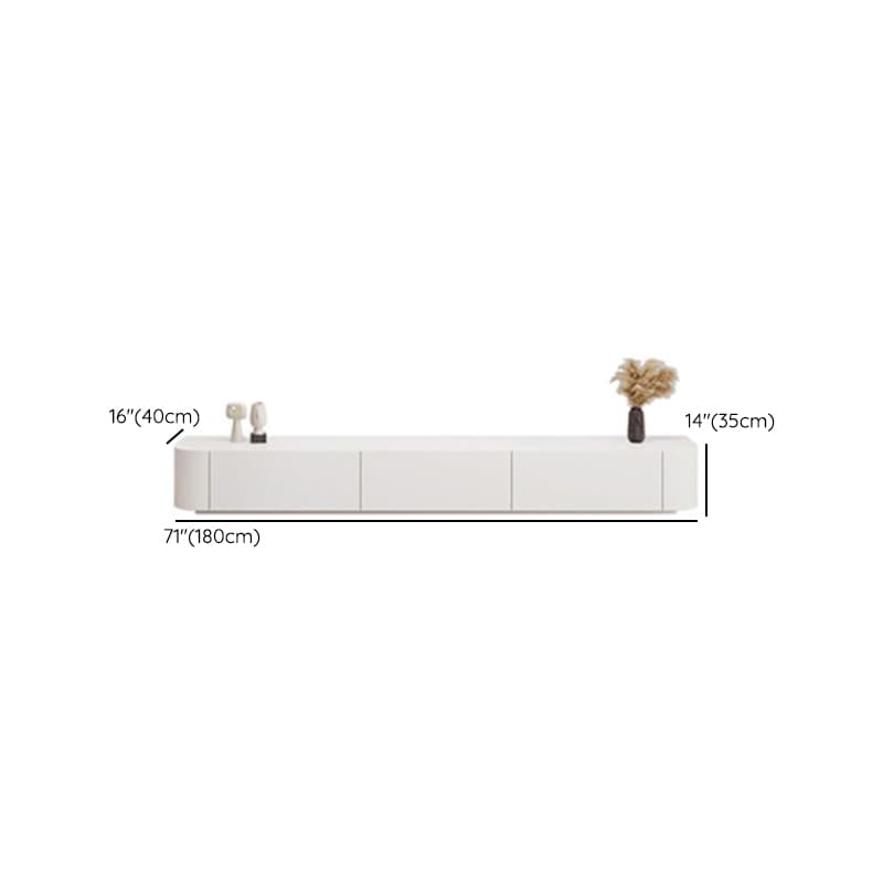 Modern White Long Over 67 inches TV Stand Featuring Without Legs Design and Self-Close Drawer Glides thumbnail 11