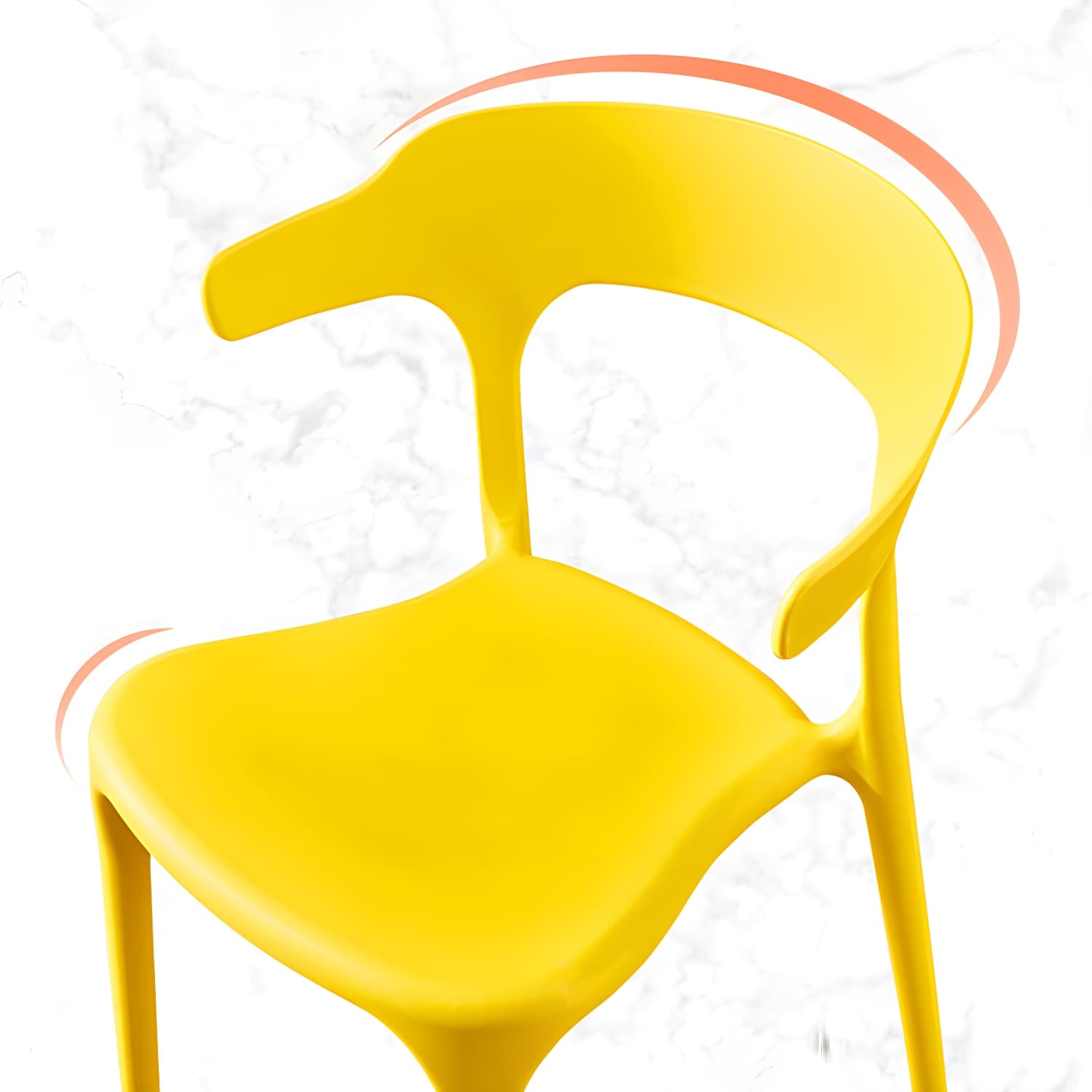 Home Modern Side Chair Stackable Open Back Plastic Dining Room Chair Set thumbnail 15
