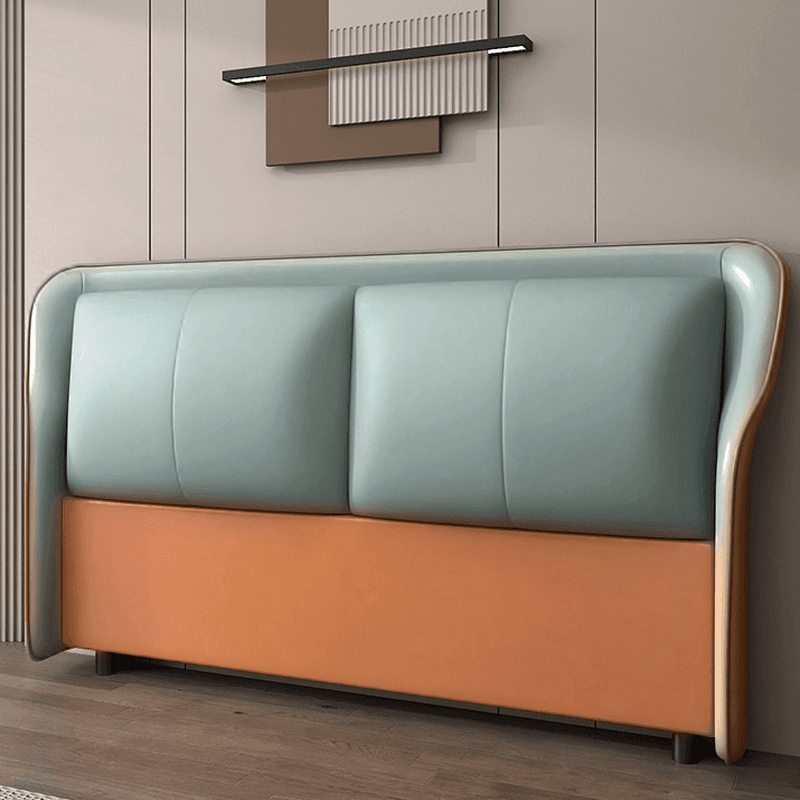 Trendy Wingback Headboard with No Distressing in Natural Wood, Rectangle Shape for Full/Queen Bed with Sponge Upholstery and Standard Height thumbnail 4