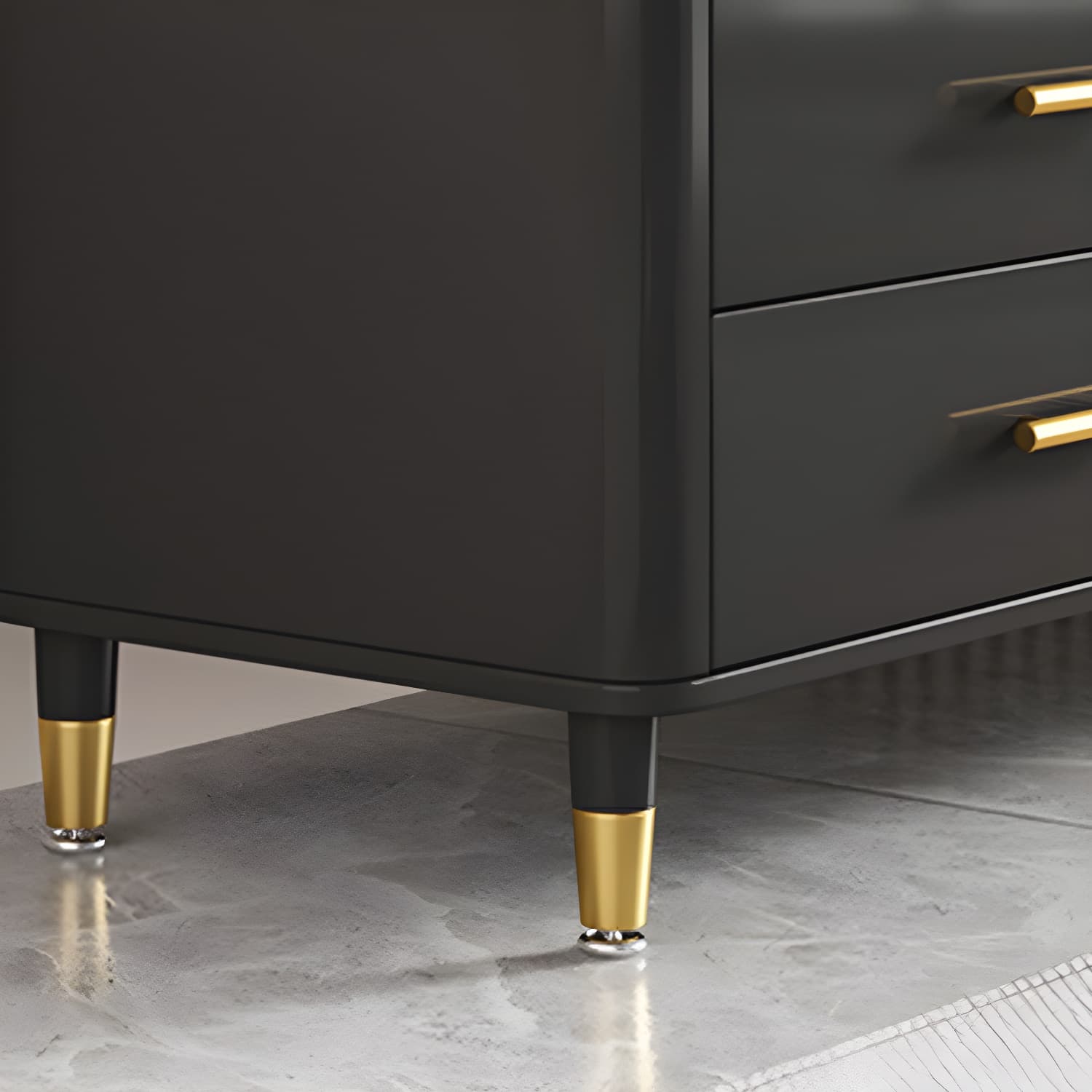 Stone Top Media Console Contemporary TV Media Stand with Metal Legs thumbnail 10