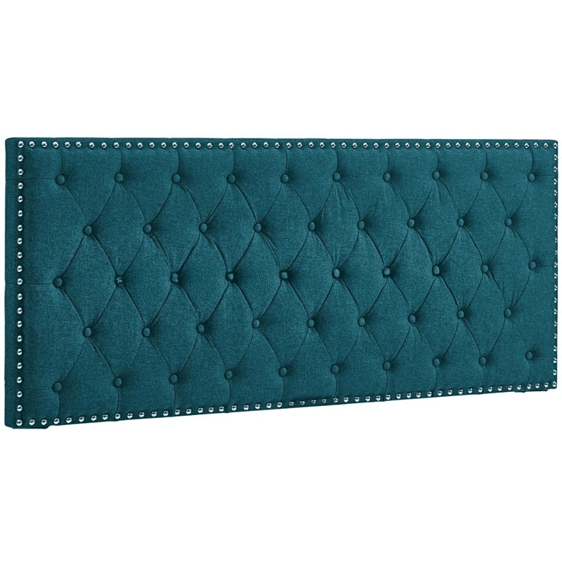 No Distressing Twin XL/Full/Queen Panel Headboard with Nailhead Border, Portman Shape, Sponge Fill, Wall Mounted, Low Height thumbnail 1
