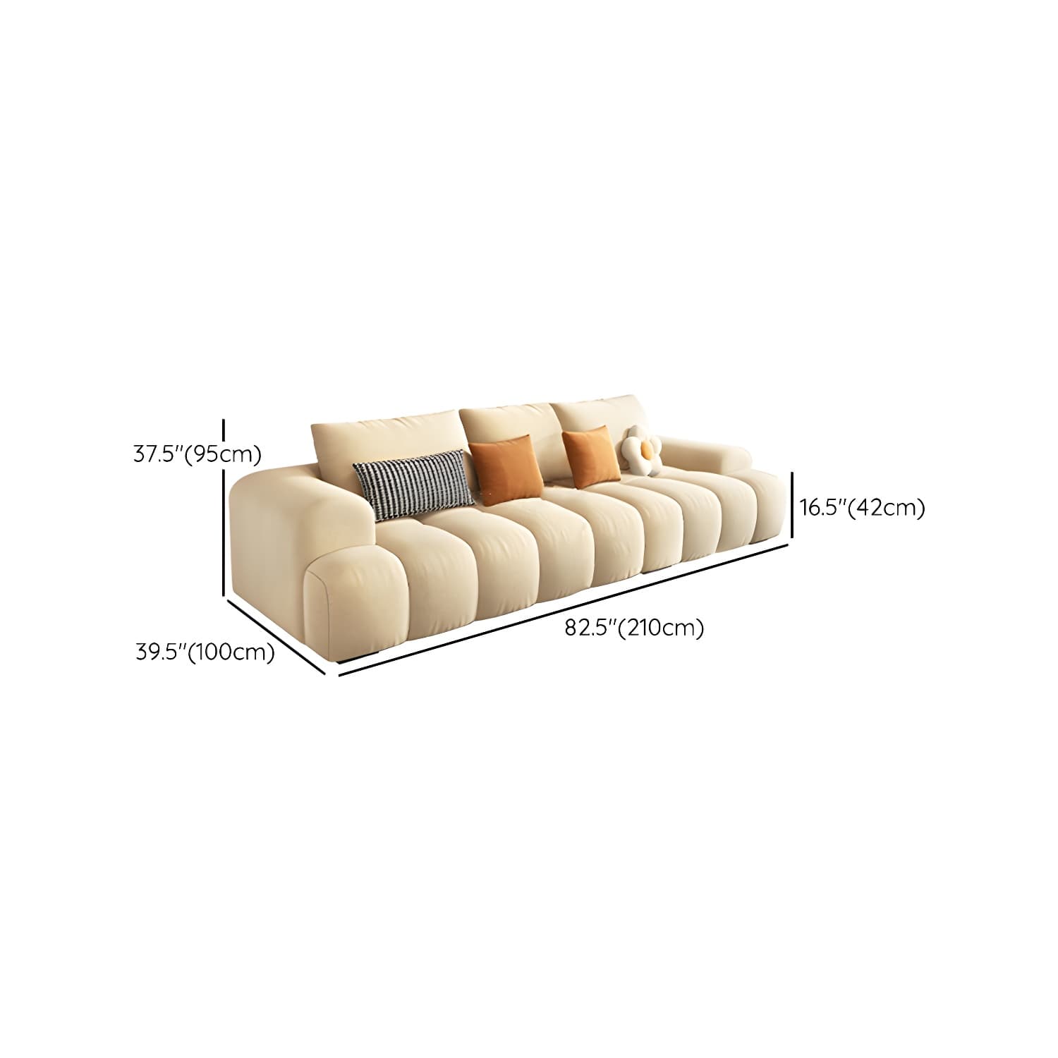 Modern Suede Sectional Sofa with Black Pine Wood Frame and Scratch Resistant Design thumbnail 20