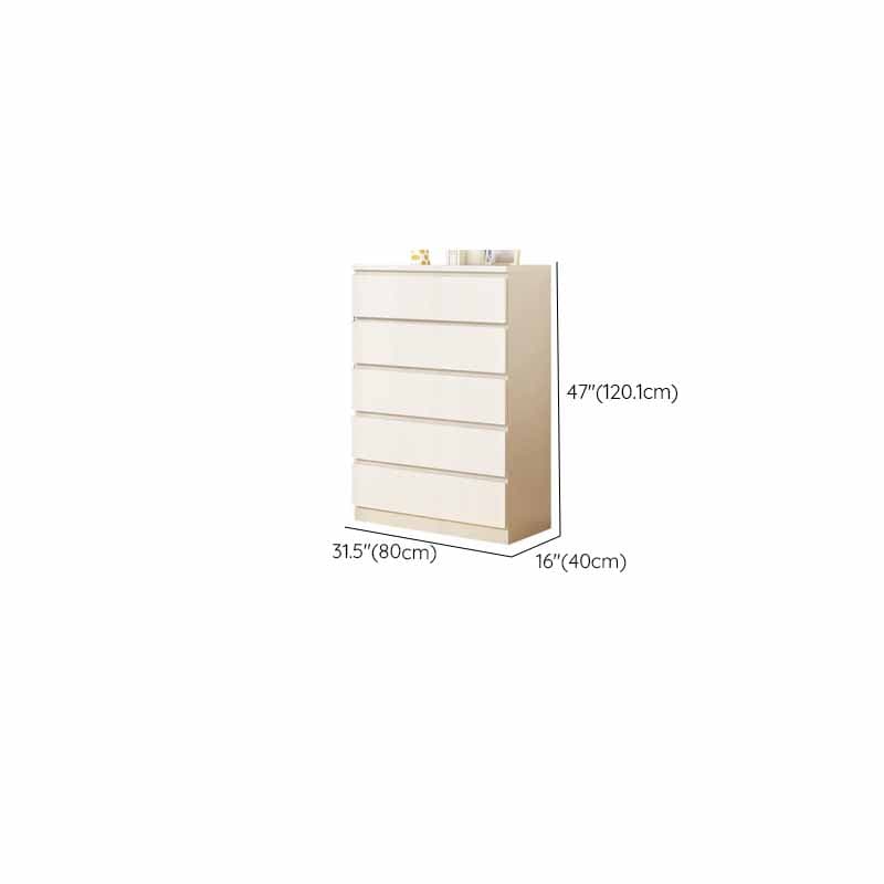 White Simple Manufactured Wood Console Dresser/Bachelor Chest/Lingerie Chest with 10/5/8 Drawers in Horizontal/Vertical Orientation thumbnail 6