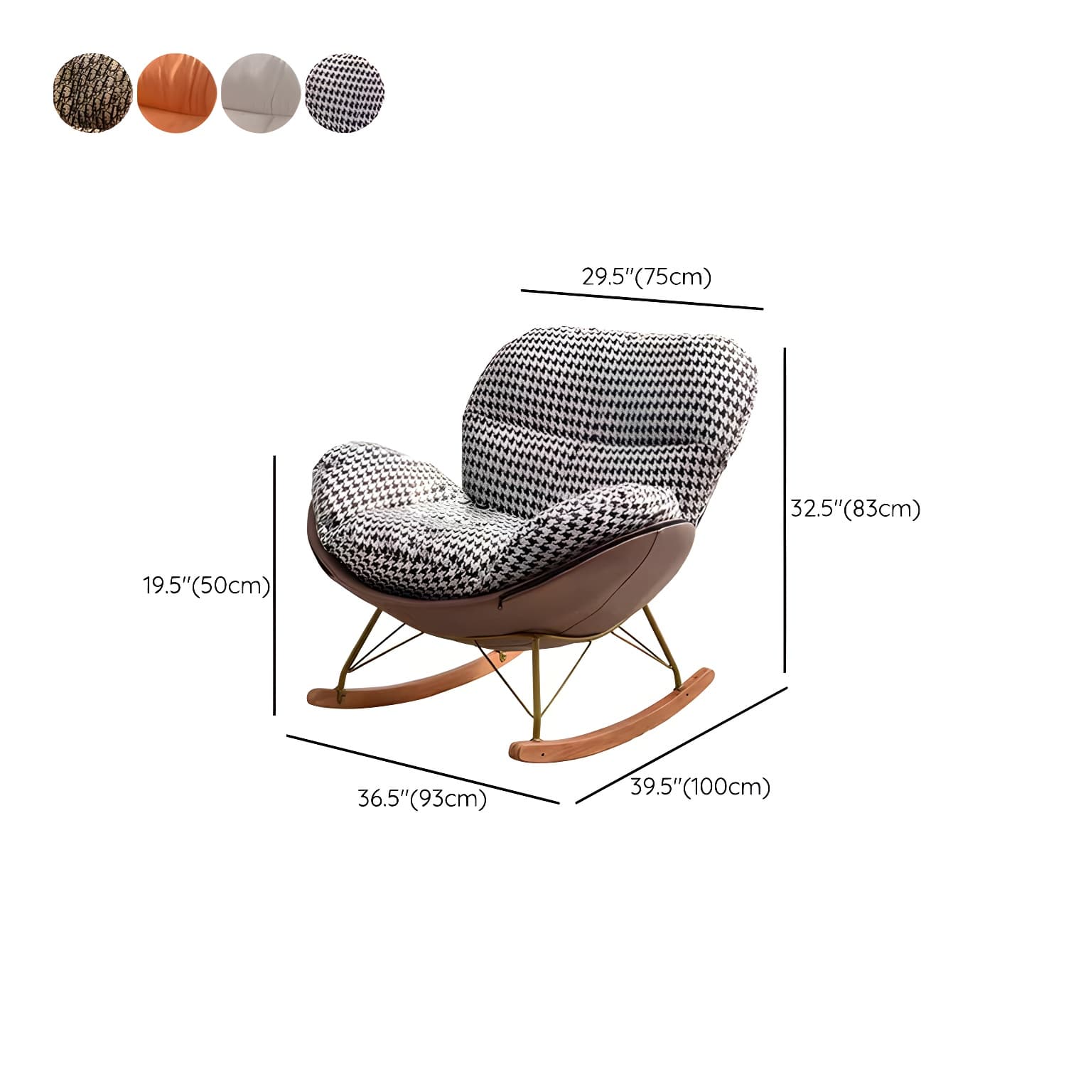 Modern Upholstered Indoor Rocking Chair with Removable Cushions and Slipcover for Enhanced Comfort thumbnail 17