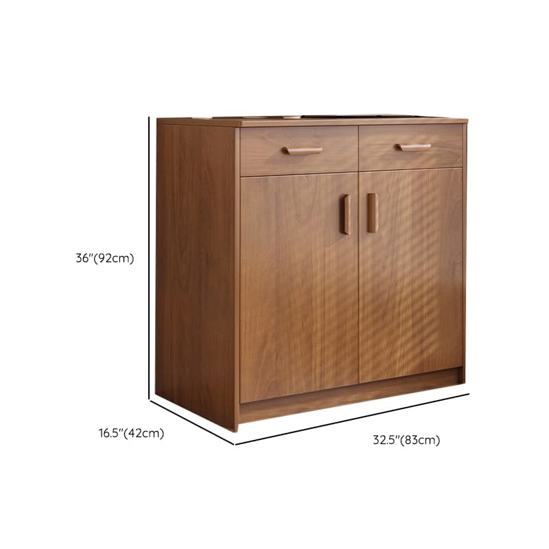 Modish Sideboard/Microwave Shelf Cabinet with Multiple Drawers, Narrow Size, 1 to 3 Shelves, Larder Storage, Timber Countertop, and Various Doors thumbnail 14