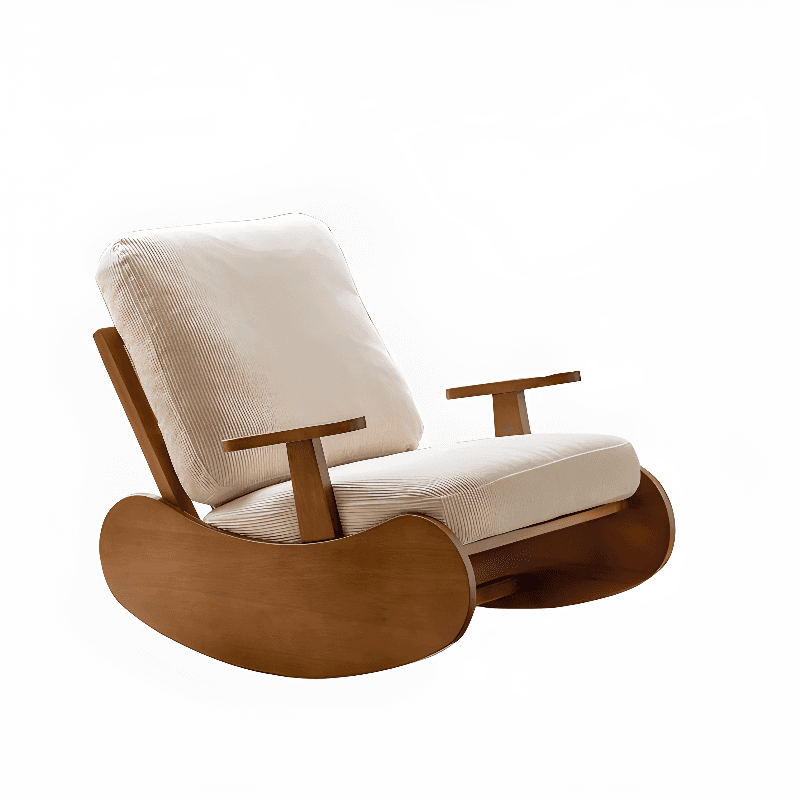 Black/Jade Green/Ivory Art Deco Upholstered Rocking Armchair with Recessed Arm thumbnail 9