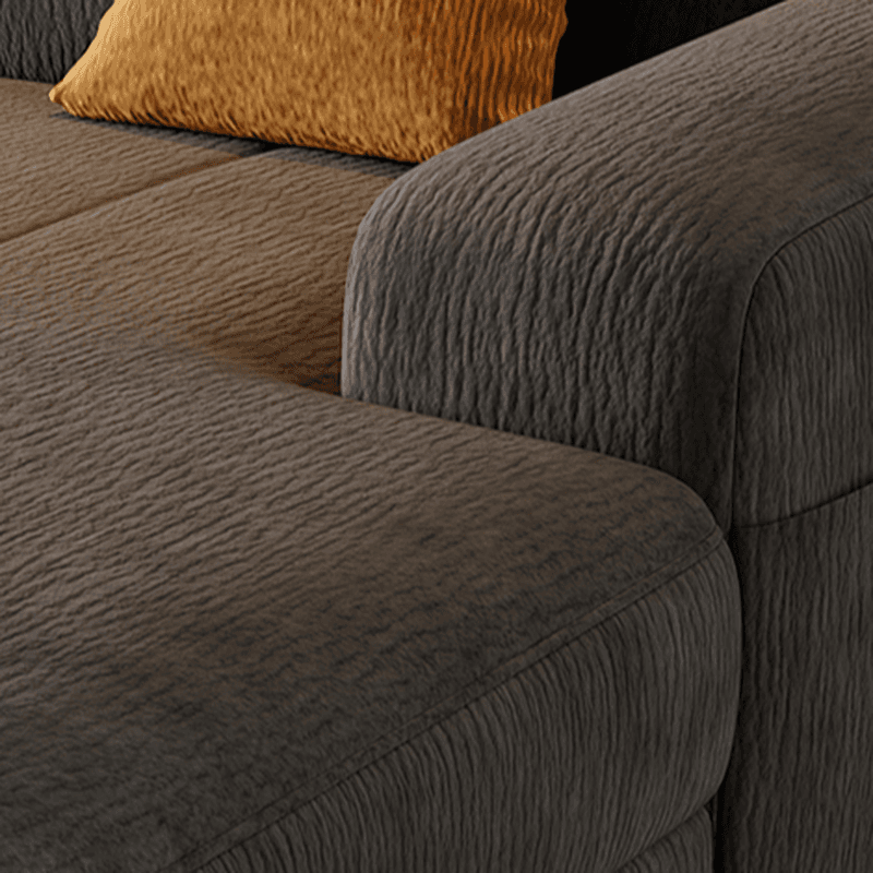 L-Shape Sofa Recliner in Plush Material, White/Light Green, Right Hand Facing thumbnail 11
