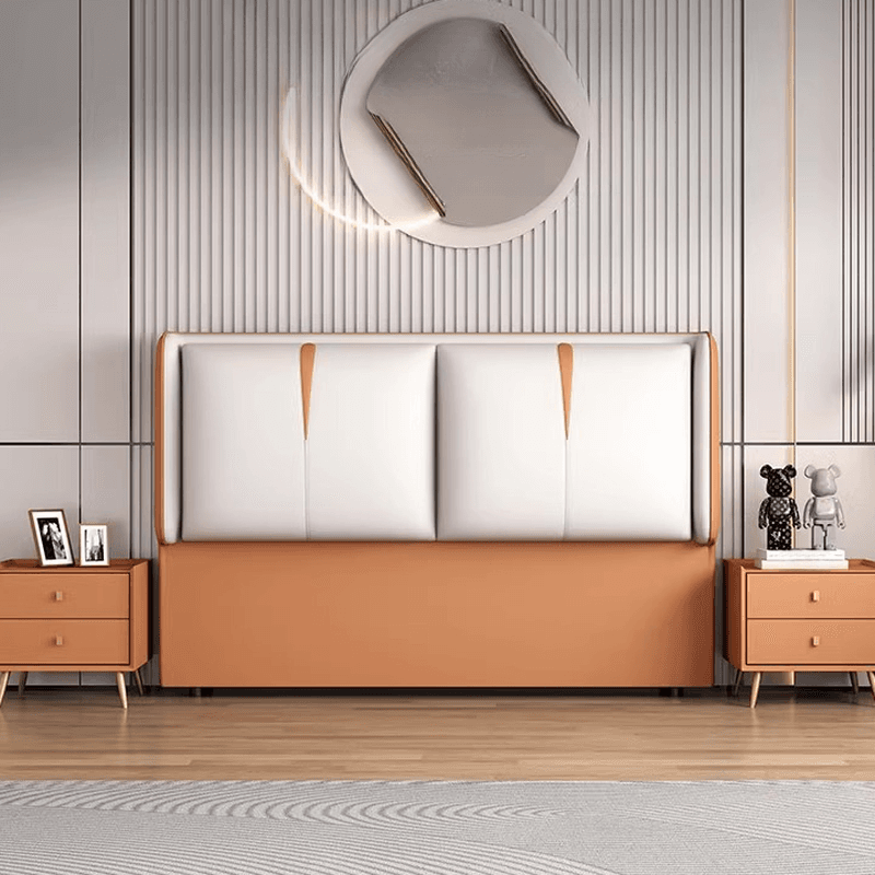 Minimalist Rectangle Timber Panel With Legs & Sponge Cushion for King(76"W x 80"L)/Queen(60"W x 80"L)/Full(54"W x 75"L) Bed, Standard（36-55“） thumbnail 6